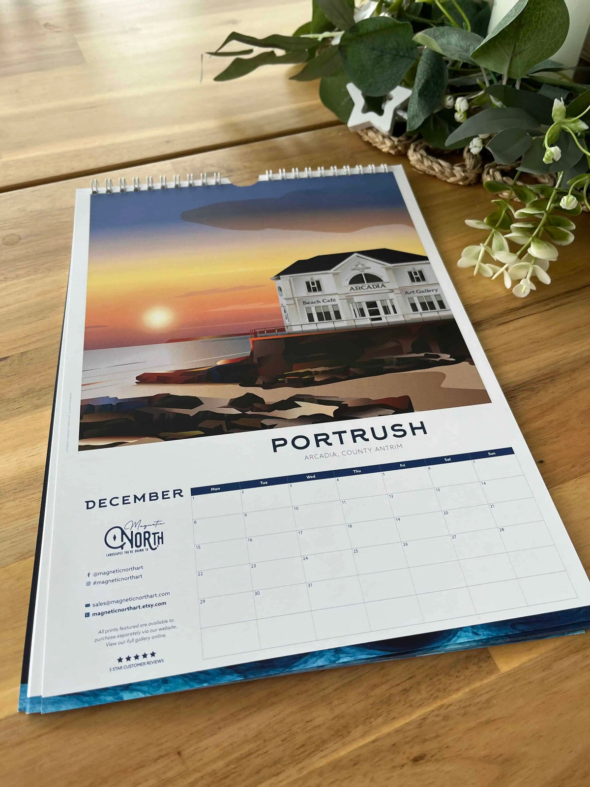 Calendar - Northern Ireland Travel Poster - Gift - Travel Print