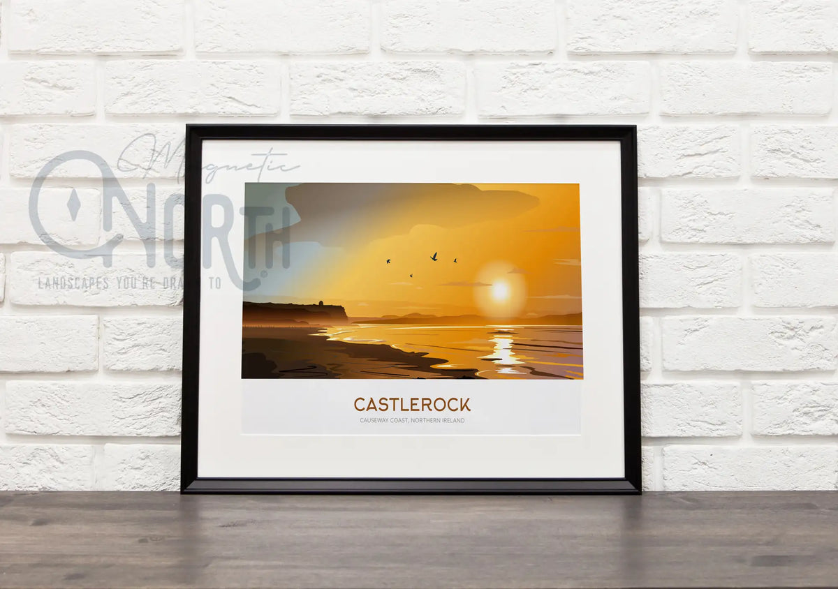 Castlerock, Travel Poster prints, Northern Ireland, Wedding gift, Christmas Gift