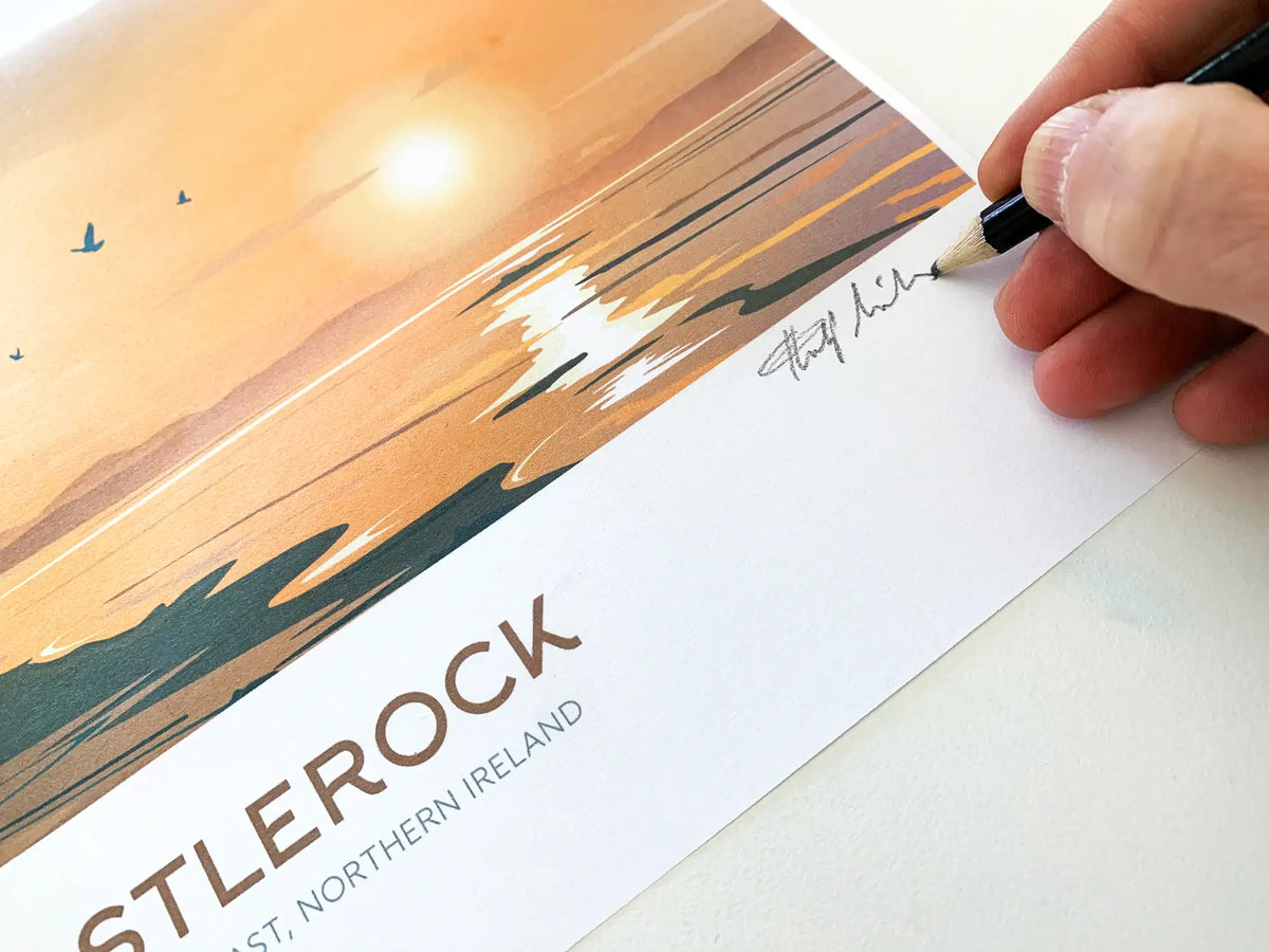 Castlerock, Travel Poster prints, Northern Ireland, Wedding gift, Christmas Gift