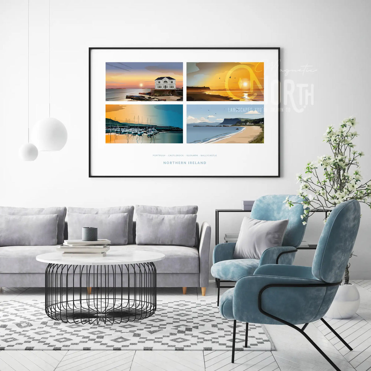 Irish Coastal Landmarks Collection, Art Print Travel Poster, Ireland, Travel Print, House, Wedding gift, Christmas Gift
