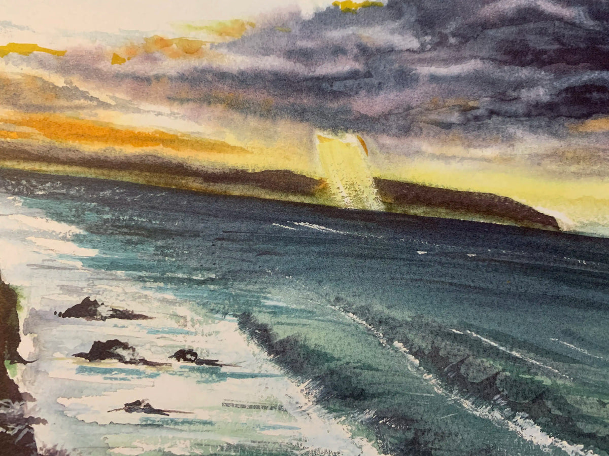 Watercolour painting of Mussenden Temple, Downhill, Northern Ireland, Ireland, Travel Print, Wedding gift, Christmas Gift, landscapes