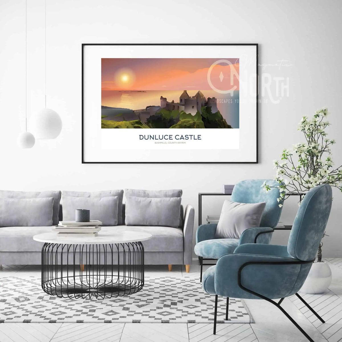 Dunluce Castle Art Print - Northern Ireland Travel Poster - Wedding Gift - Christmas Decor - Travel Print