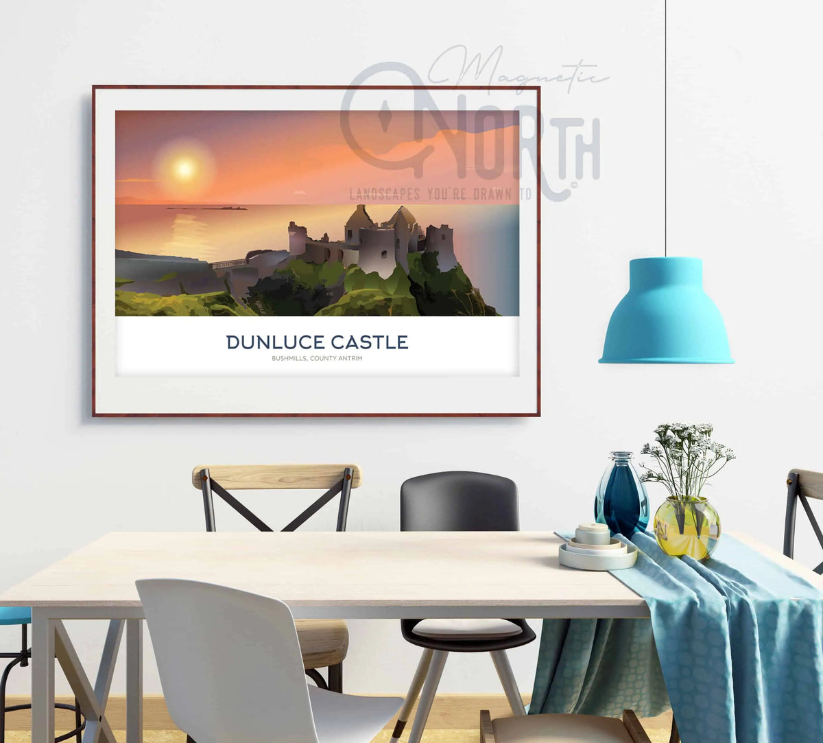 Dunluce Castle Art Print - Northern Ireland Travel Poster - Wedding Gift - Christmas Decor - Travel Print