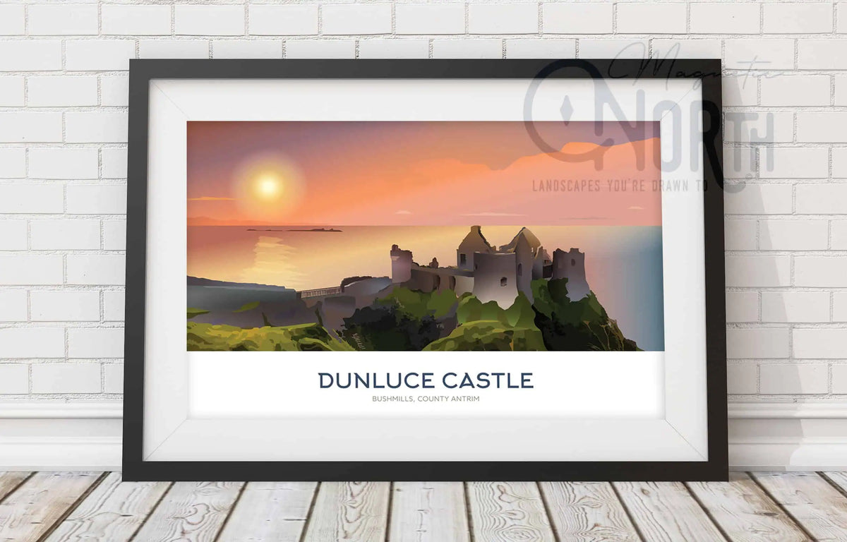 Dunluce Castle Art Print - Northern Ireland Travel Poster - Wedding Gift - Christmas Decor - Travel Print