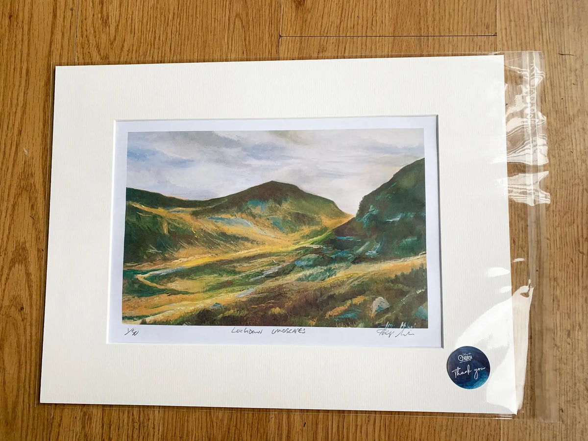 Mourne Mountains, Art Print Travel Poster, Hare’s Gap, Northern Ireland, Ireland, Print, Wedding gift, Christmas Gift, landscapes