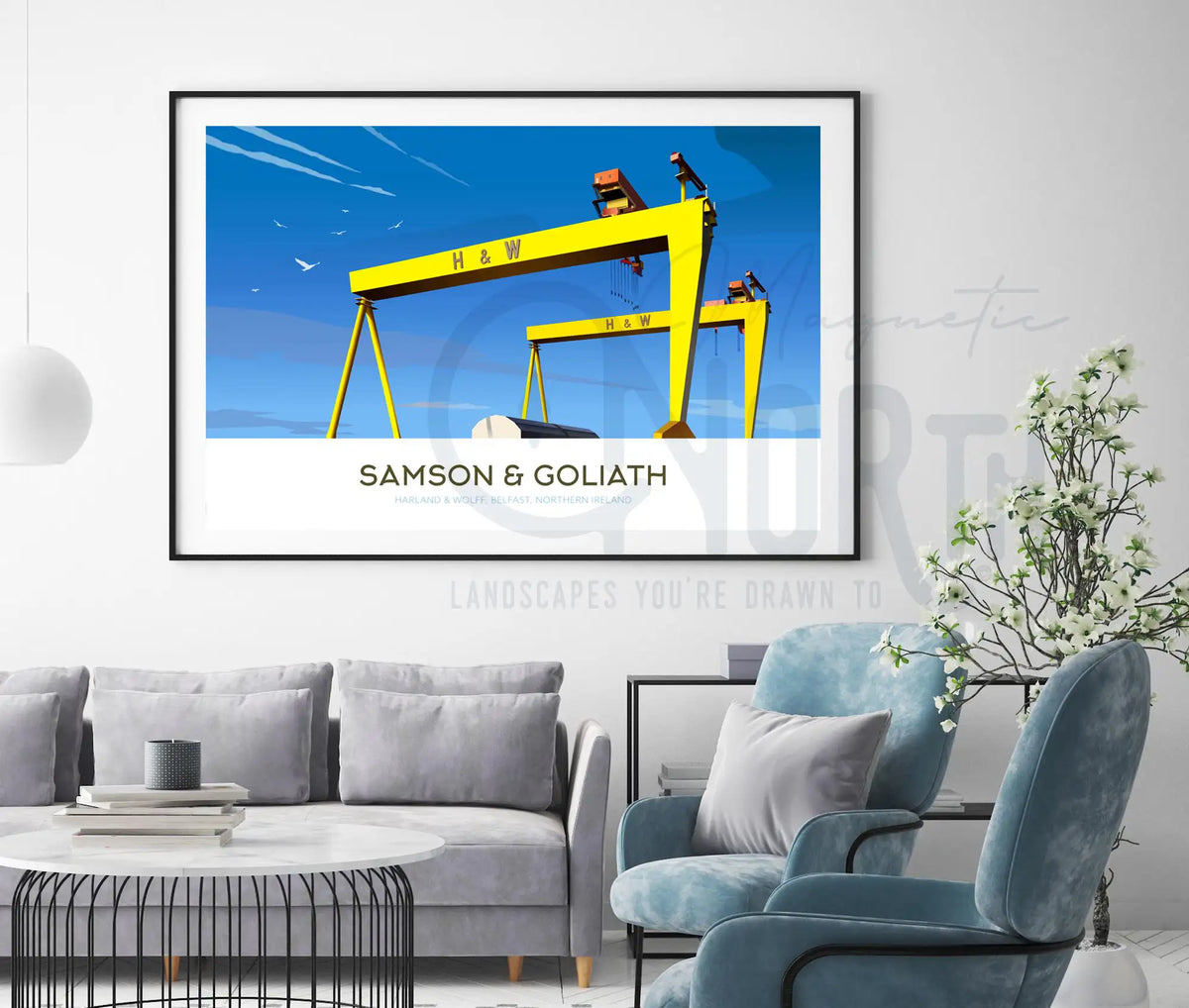 Samson & Goliath, Travel print Poster, Belfast, Northern Ireland, Ireland, Travel Print, House, Wedding Gift, Christmas gift, landscapes