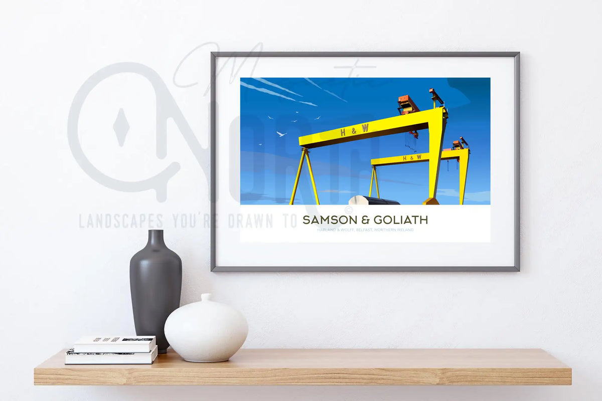 Samson & Goliath, Travel print Poster, Belfast, Northern Ireland, Ireland, Travel Print, House, Wedding Gift, Christmas gift, landscapes