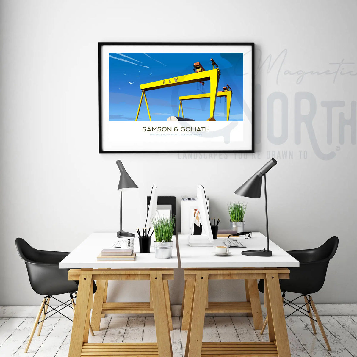 Samson & Goliath, Travel print Poster, Belfast, Northern Ireland, Ireland, Travel Print, House, Wedding Gift, Christmas gift, landscapes
