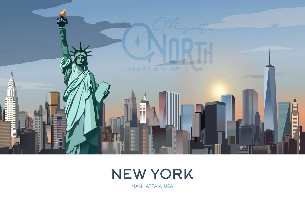 New York, Manhattan, Art Print Travel Poster,  USA, Ireland, Travel Print, Wedding gift, Christmas Gift, landscapes