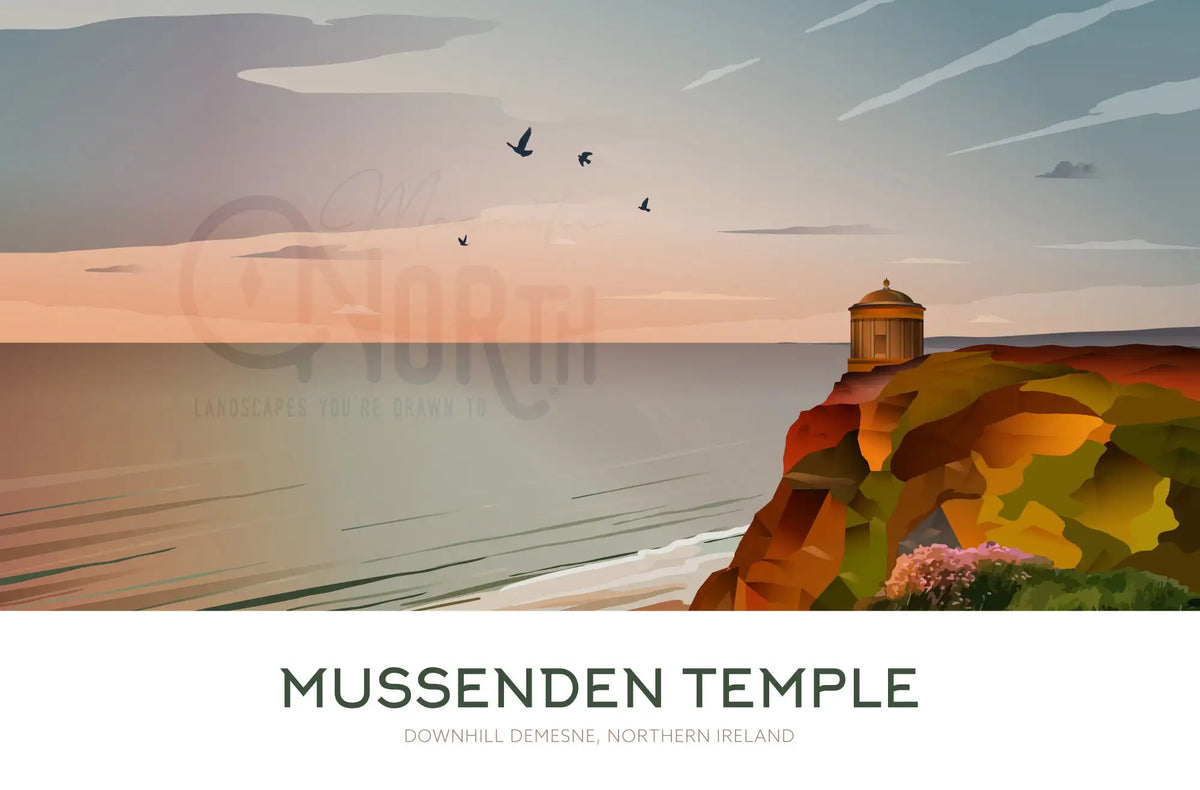 Downhill, Art Print Travel Poster, Northern Ireland, Ireland, Travel Print, House, Wedding gift, Christmas Gift