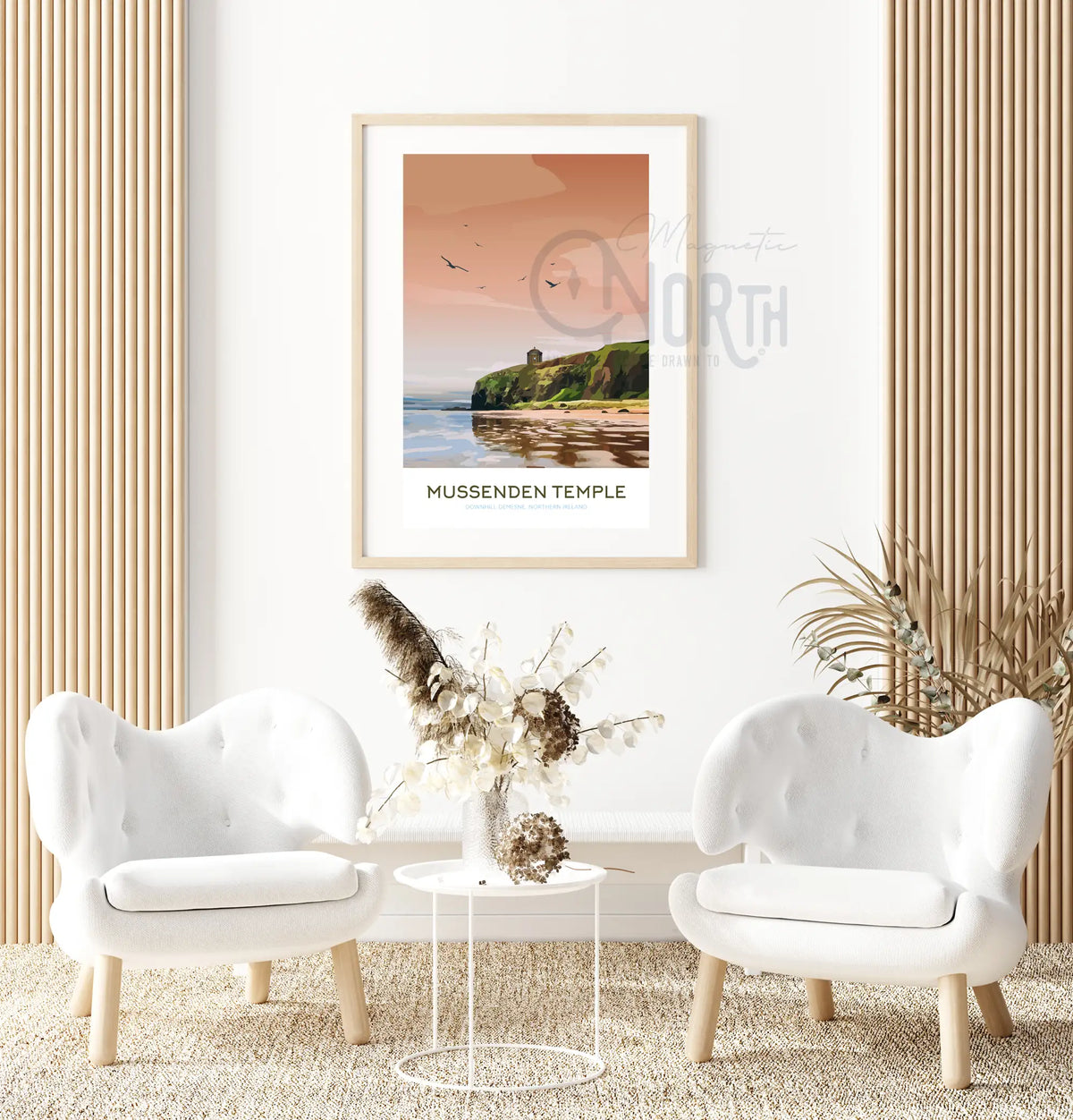 Mussenden Temple, Art Print Travel Poster, Northern Ireland, Ireland, Travel Print, Wedding gift, Christmas Gift, landscapes