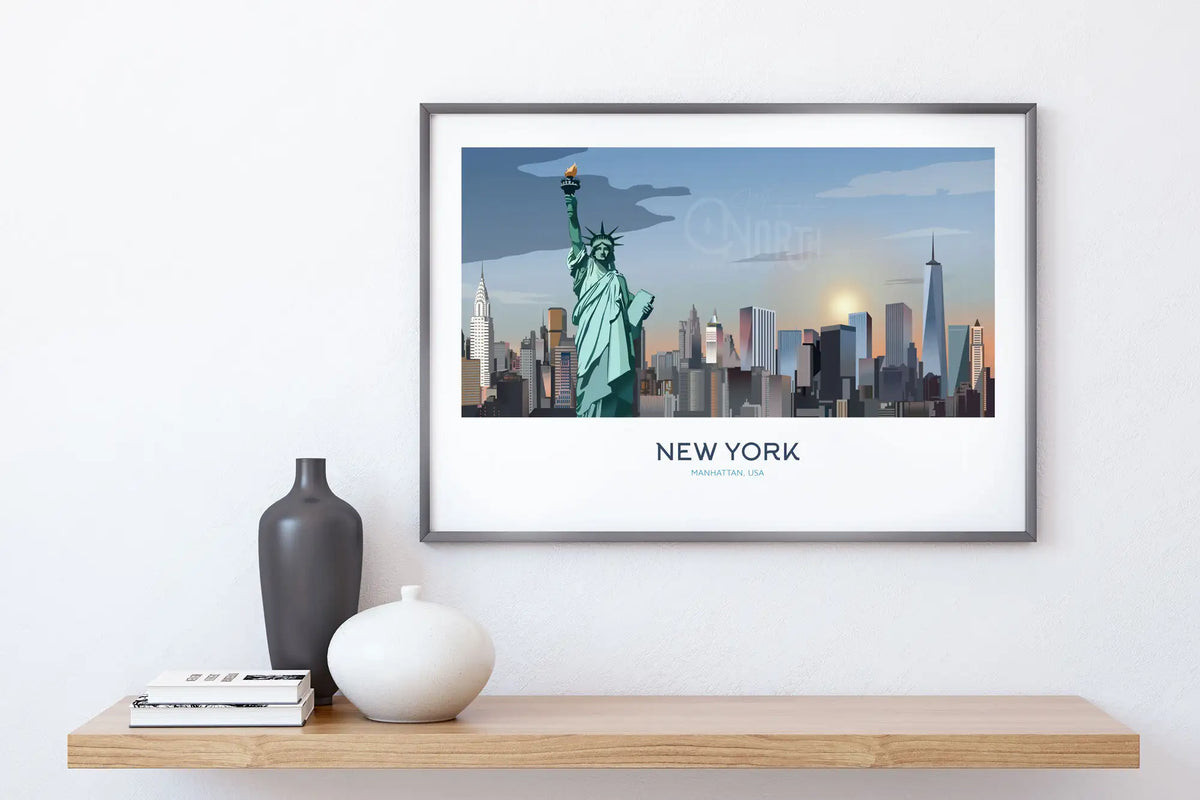 New York, Manhattan, Art Print Travel Poster,  USA, Ireland, Travel Print, Wedding gift, Christmas Gift, landscapes