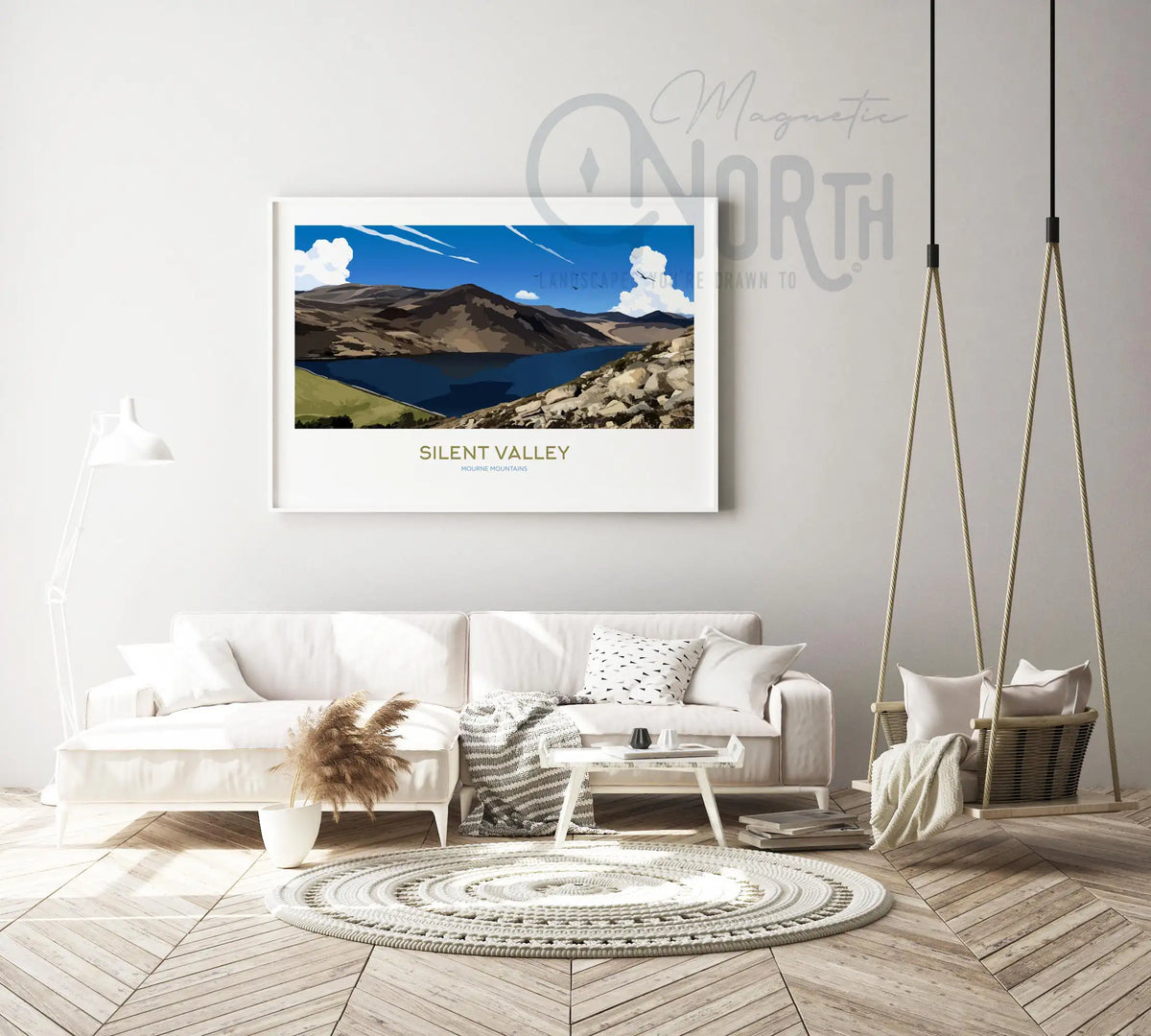 Mourne Mountains, Silent Valley, Art Print Travel Poster, Northern Ireland, Ireland, Print, Wedding gift, Christmas Gift, landscapes